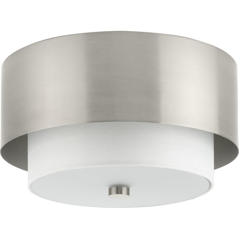 Plafonnier encastré en tissu Eutaw, Nickel brossé