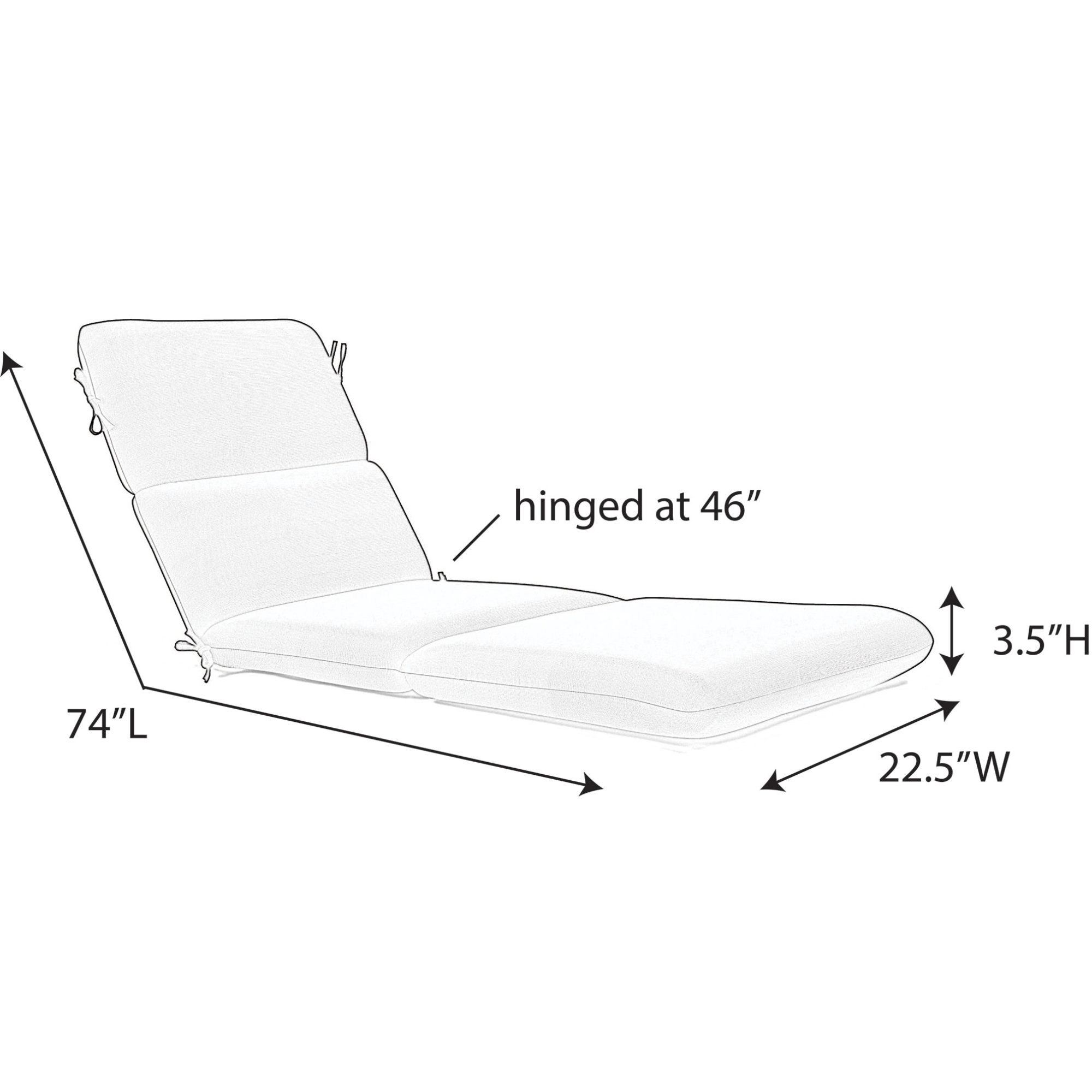 Marlowe Sunbrella® 1-Piece Outdoor Chaise Cushion, Canvas Aruba Sunbrella® Canvas