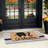 Black and White Striped 100% Coir Mat Set – Cat Welcome Design, 24" × 36" & 24" × 51", PVC Backing Heavy-Duty Non-Slip 
