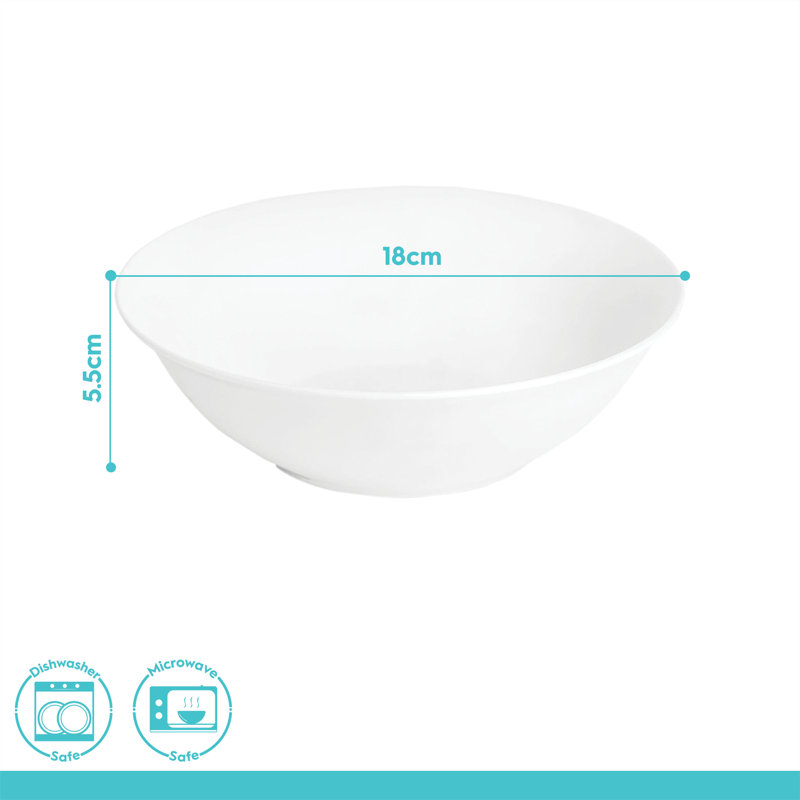 Argon Tableware - Classic Cereal Bowls - 18cm - Set of 24