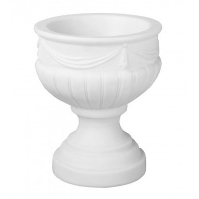 14 Inch Classic Floral Urn Indoor/Outdoor Polyethylene Commercial-Grade Plastic