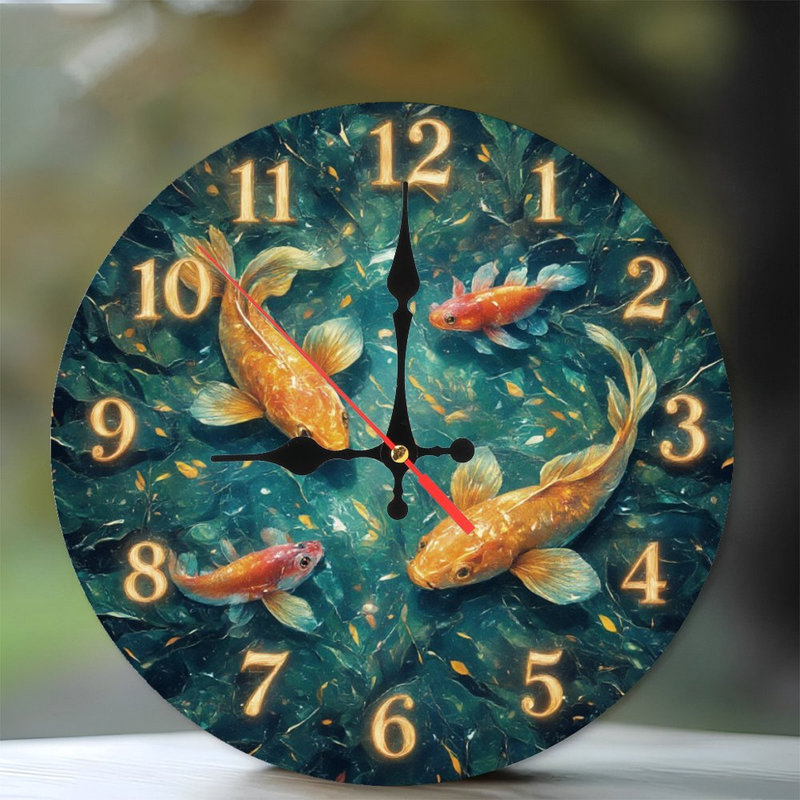 Horloge avec poisson nageant