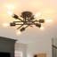Plafonnier linéaire Spoutnik moderne à 6 lumières de 16,54 po Hannah-Jayne-920574527-901716005