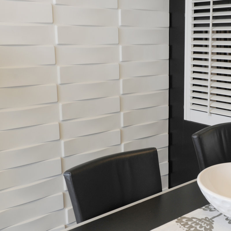 Panneau mural en bambou L 19,68 po x L 19,68 po Cotati en blanc cassé