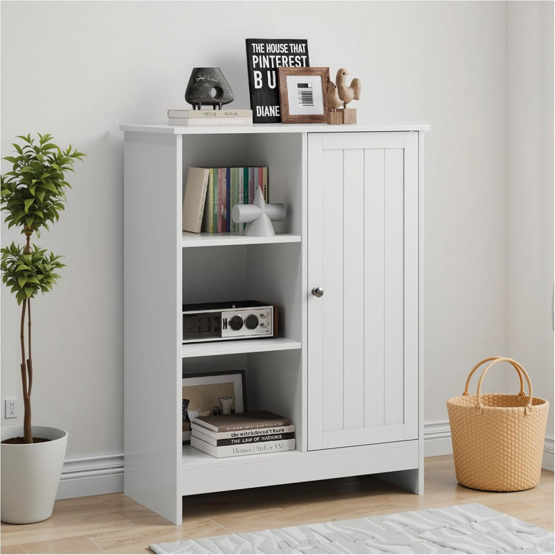 Armoire de salle de bain, support de rangement autoportant pour la cuisine, armoire de rangement au sol avec 1 armoire, armoire d'appoint
