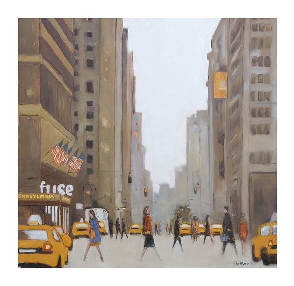 Jon Barker - Painting, 30cm H x 30cm W, Paper, Yellow