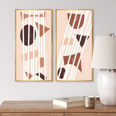 «Minimal Abstract Geometric in Earth Tones I», ensemble de 2 impressions