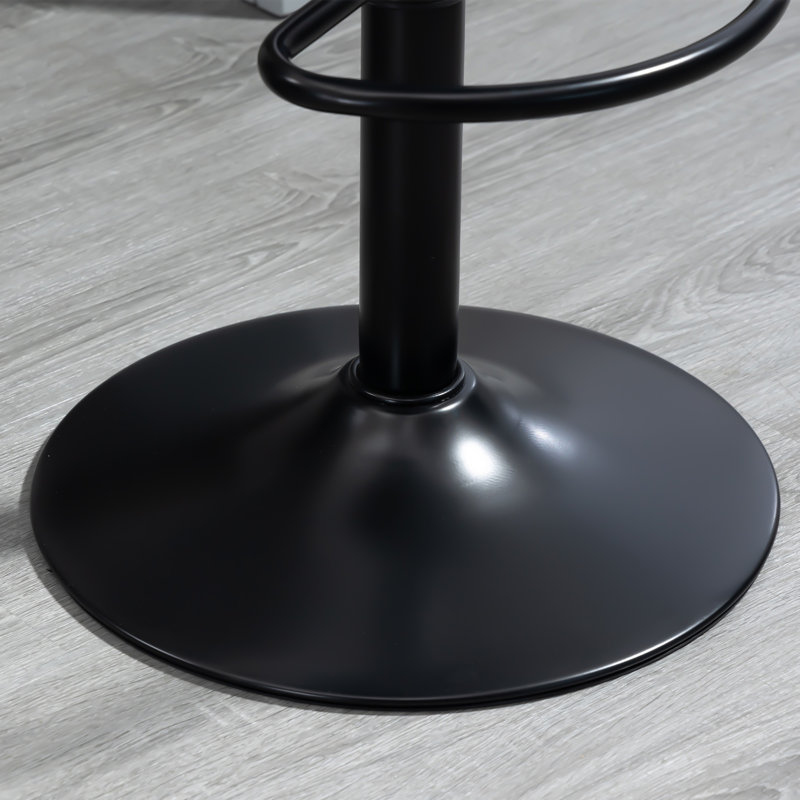 Morganti Swivel Upholstered Adjustable Height Counter Stool with Metal Frame, Black