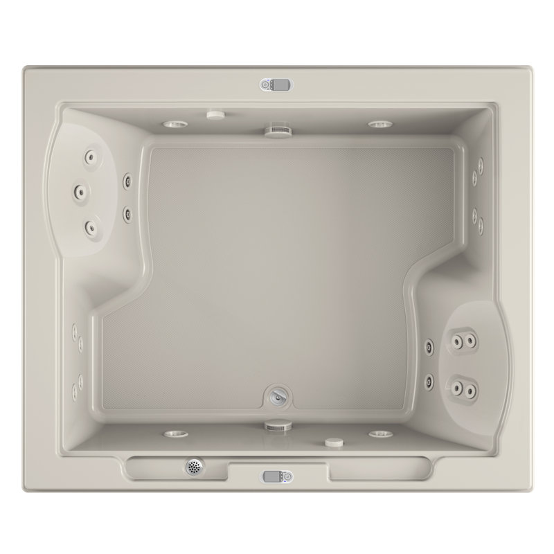 Fuzion® 71.75" x 59.75" Drop in/Undermount Whirlpool Bathtub, Oyster