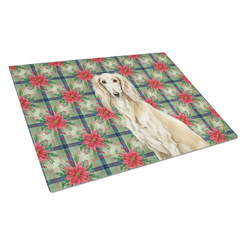 Planche à découper en verre crème pour Noël