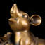 Figurine de rat en laiton - sac de richesse doré-116182041