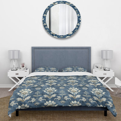 Ensemble de housse de couette bleuet et argent
