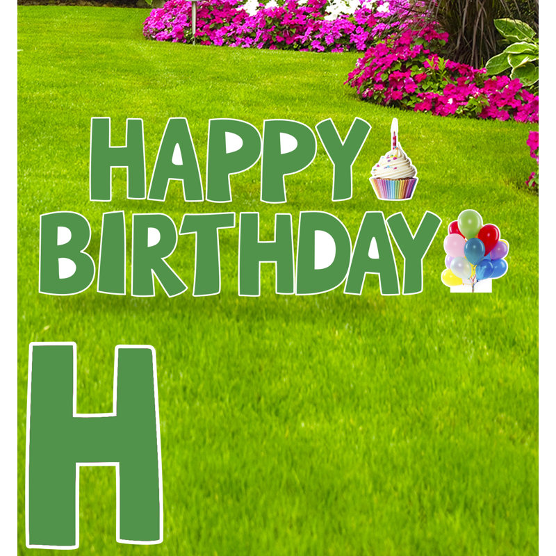 Panneau de joyeux anniversaire, noir, Vert