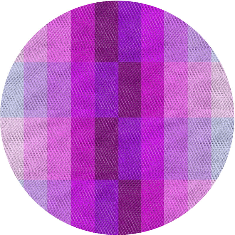 Tapis mauve/rose à tisser électrique, Rond 7 pi