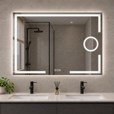 LED Bathroom Mirror with 5X Magnifying Mirror