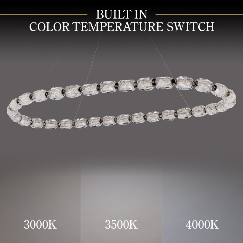 Seduction 32 Light Crystal LED Pendant, Polished Nickel