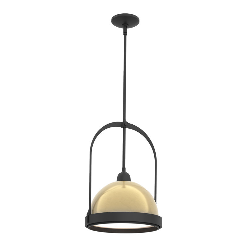 Atlas 1 - Light Single Dome Pendant, Black, Modern Brass