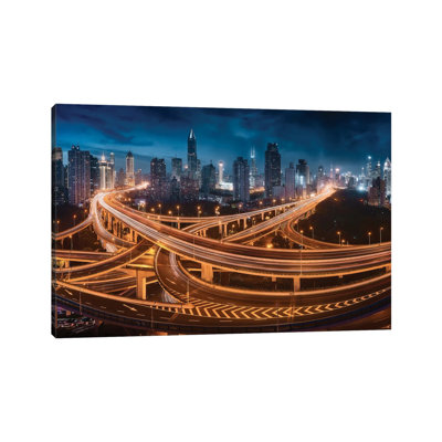 Xing Shanghai By Night by Torsteinn H. Ingibergsson - Wrapped Canvas Print