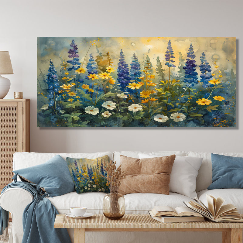 Belles - Lupin, art mural, Toile tendue, 40" H x 60" W