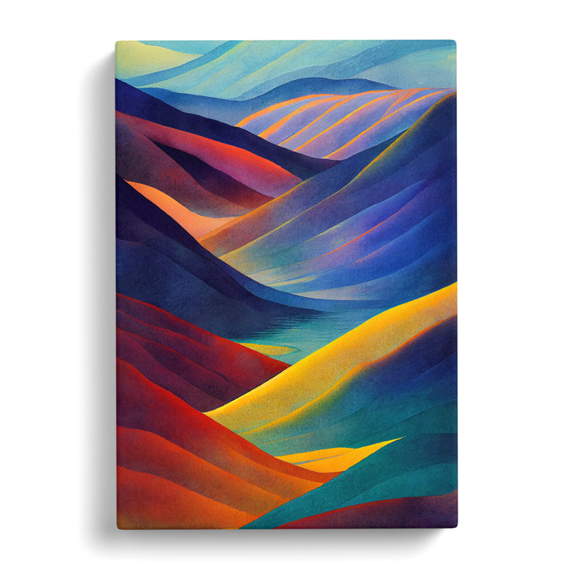 Mountain Landscape Painting No.3 - Wrapped Canvas Print, 50cm H x 35cm W x 3cm D