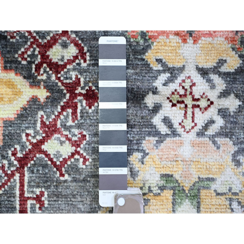 Tapis de couloir unique noué à la main nouvel âge 4 pi 4 po x 9 pi 6 po noir / rouge / beige Vilkoski