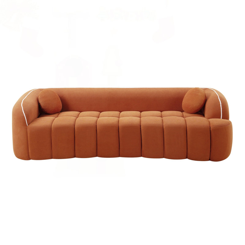 Canapé 98,4 po Cloud, Orange Corduroy, Orange