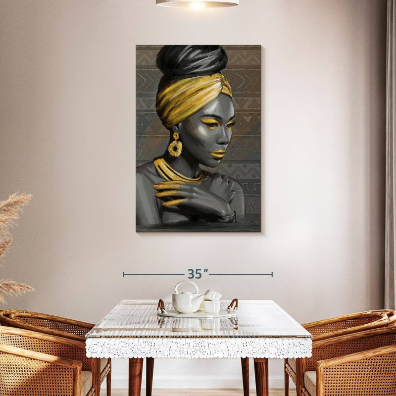Leisha, beauté tribale dorée, H 24 po x l 16 po