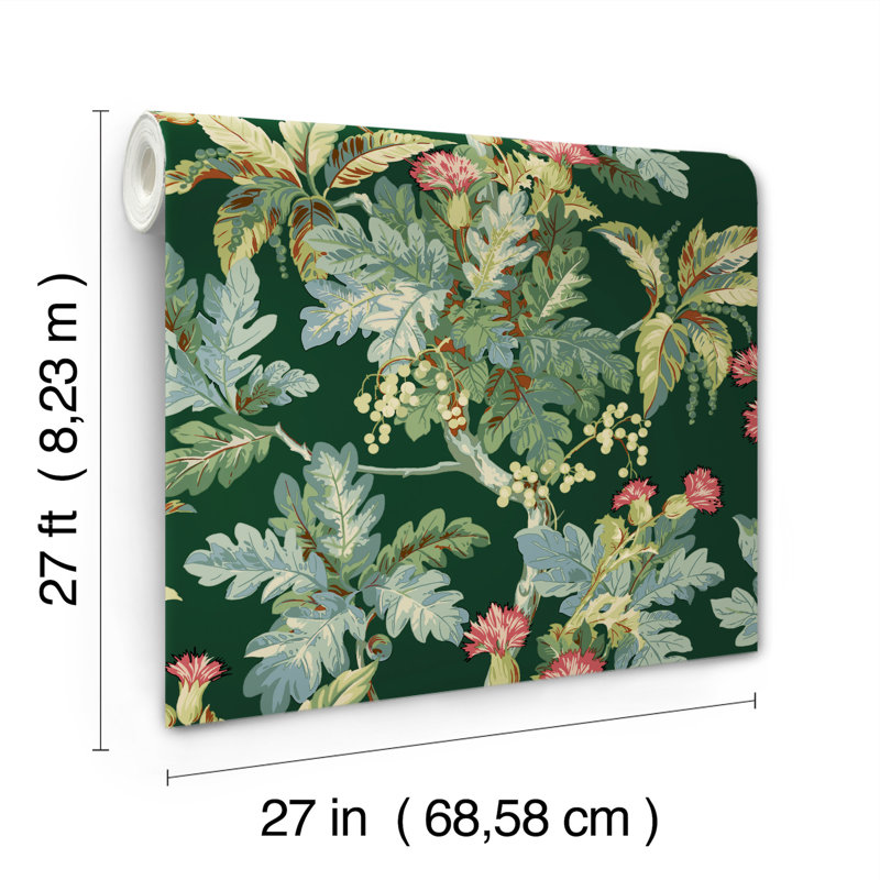 Briarwood Floral Matte Wallpaper Double Roll, Green