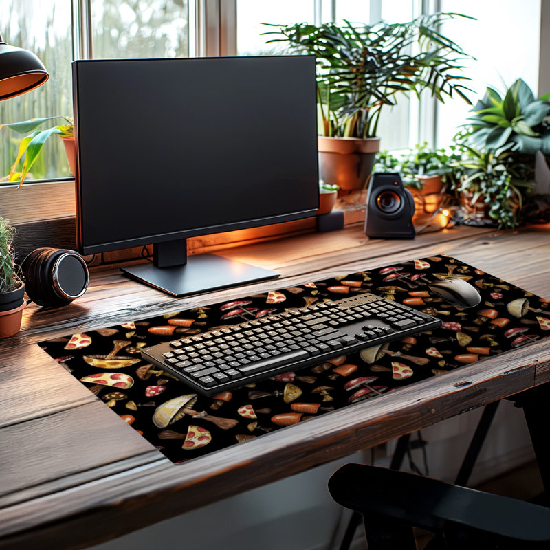 CounterArt Mushroom Madness Large Waterproof Desk Protector Mat 32" x 16"