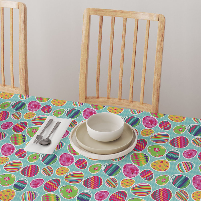 Erdman Geometric Easter Tablecloth, 104" L x 60" W