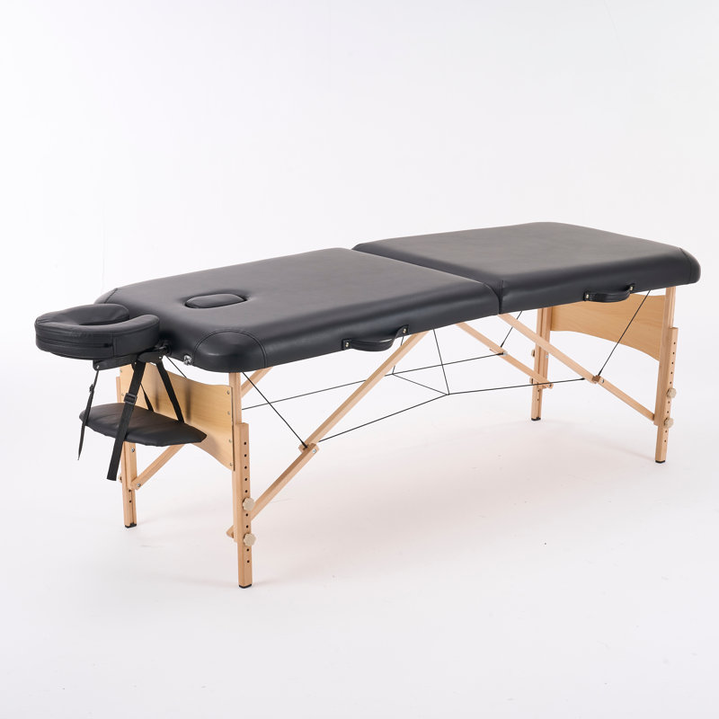 213.9cm Rectangular Adjustable Folding Table, Black, 85.6cm H x 213.9cm L x 70.1cm D