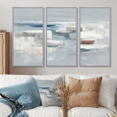 Grey Minimalism Simple Shapes Painting  - Abstract Shapes Wall Art Print Set