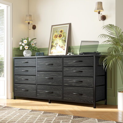 11-drawer Storage Organizer, 47" Wide Multi-functional Dresser & Tv Stand For Bedroom, Living Room,Black
