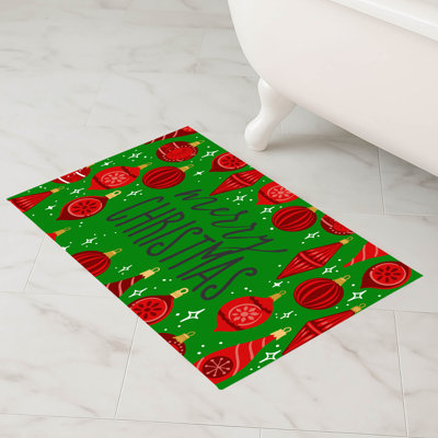 Tapis de bain Ornaments Merry Christmas Holiday