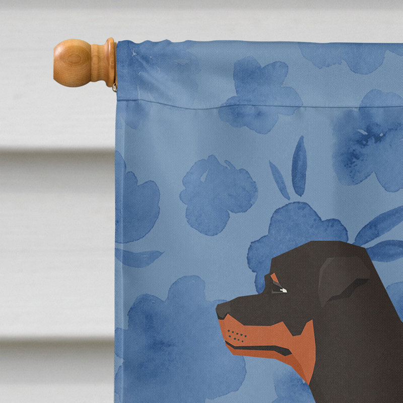 Caniche en polyester à 2 côtés 40 x 28 po standard welcome drapeau maison, Rottweiler 1