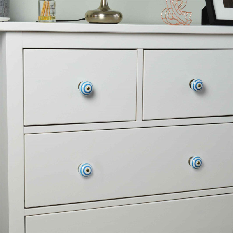 Nicola Spring - Round Ceramic Cabinet Knobs, Light Blue