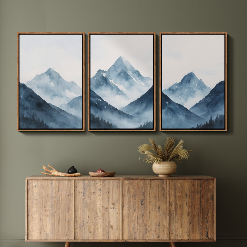 Art mural encadré, rétro, antique, classique pour chambre à coucher - 16 po x 24 po x 3 panneaux, Naturel, H 24 po x l 16 po