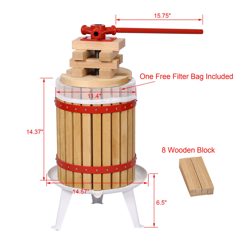Pressoir à fruits et à vin en métal 18L (4,8 gallons)
