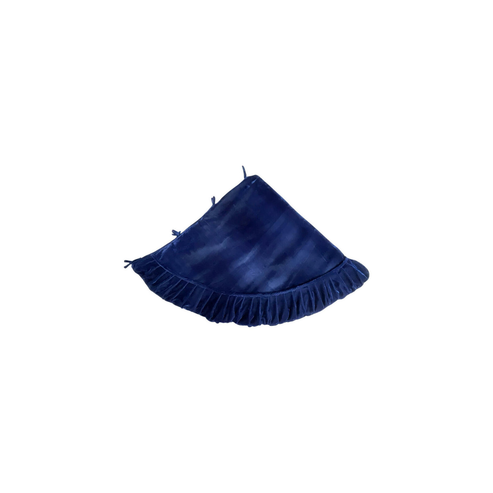 Vickerman Plush Black Velvet Christmas Tree Skirt, 1" H x 72" W, Midnight Blue