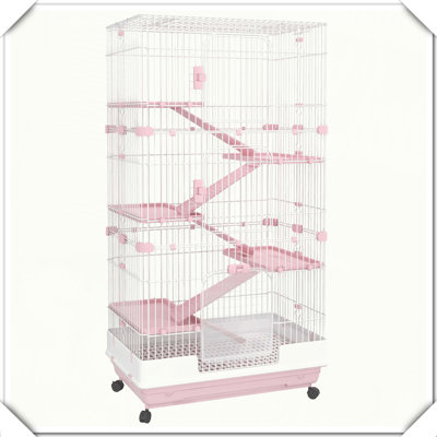 Cage à petits lapins avec roulettes universelles verrouillables