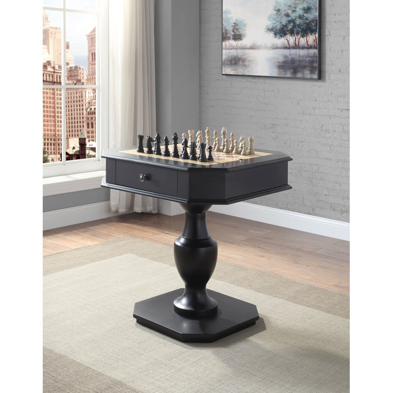 Table de jeu d'échecs réversible avec plateau de jeu Bishop (figurines d'échecs non incluses)