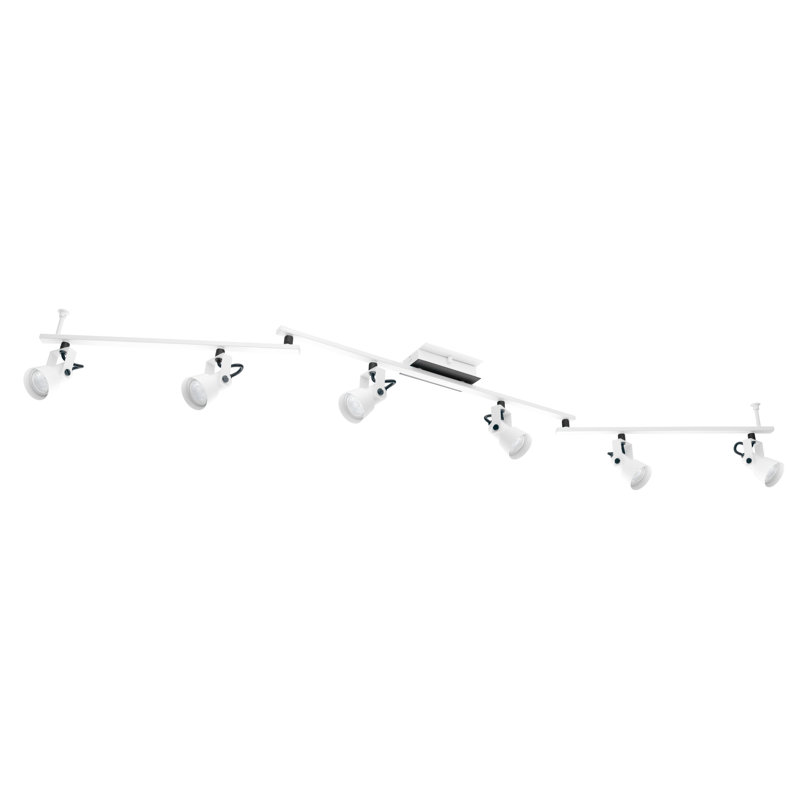 Continuum 62'' 6 -Light Swing Arm Track Track Kit with Dimmable and Adjustable Head, White/Black