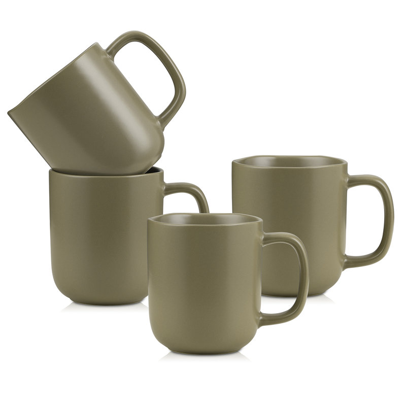 Stone Lain Tom 4-Piece Mug Set Stoneware, Green