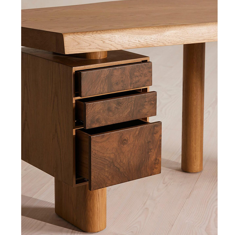 Modern minimalist wooden desk, 29.53" H x 55.12" W x 23.62" D