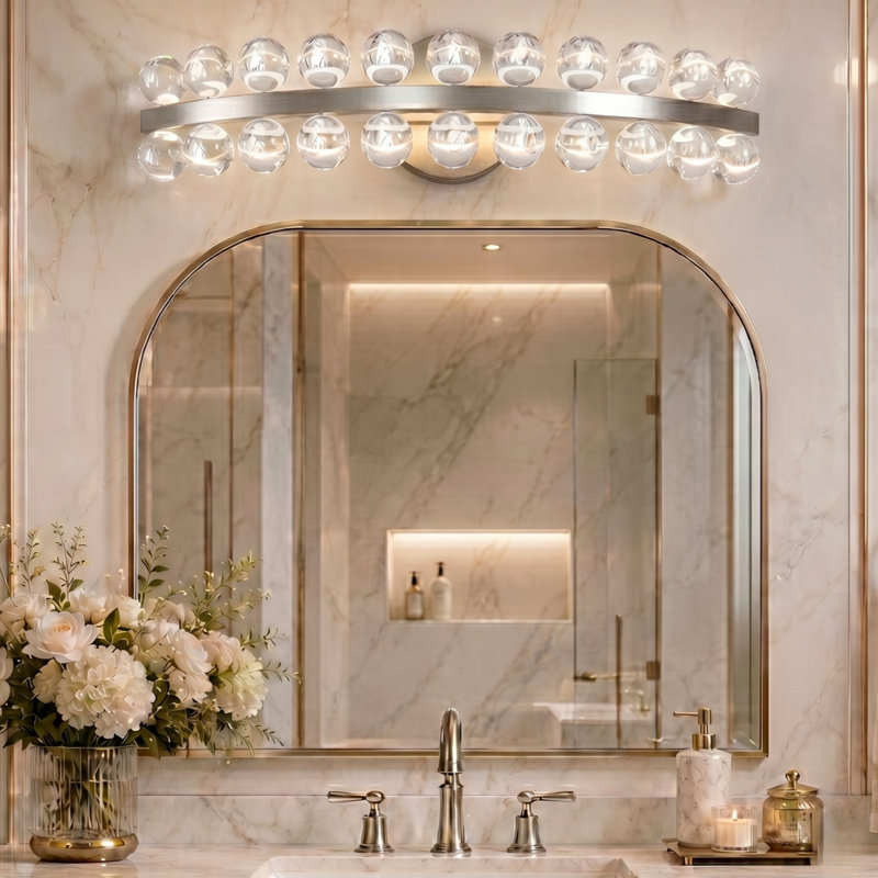 Éclairage de salle de bain Jackeline, Nickel poli