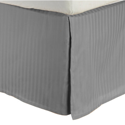 Egyptian Cotton Sateen Bed Skirt  15" Drop, Silky Stripe Design