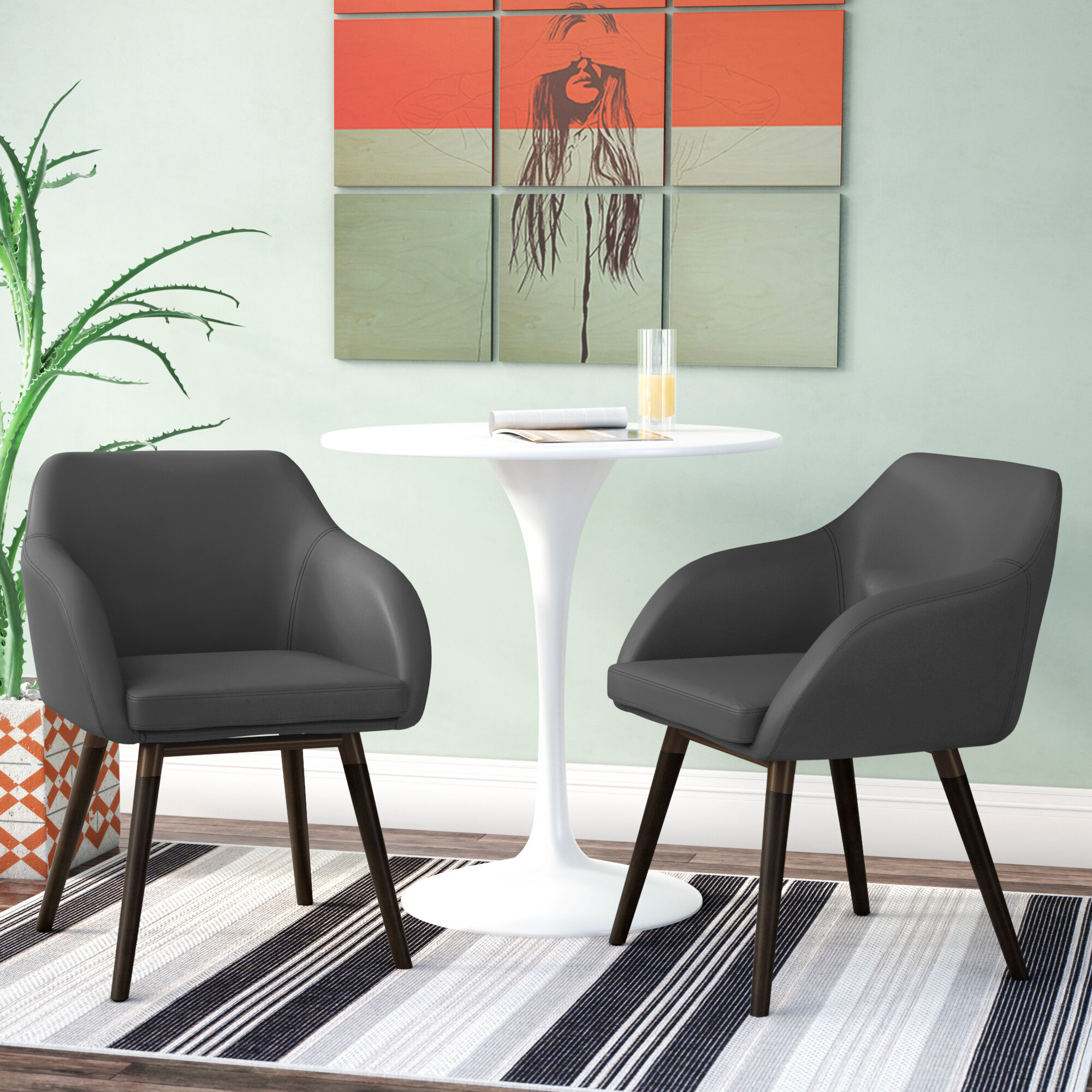 Faux Leather Kitchen & Dining Chairs You'll Love | Wayfair