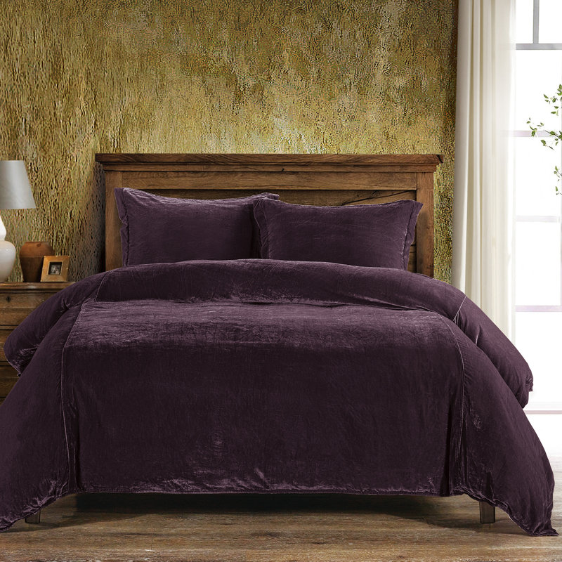 Ensemble de housse de couette Stella, Housse de couette très grand + 2 très grandes ta, Violet foncé