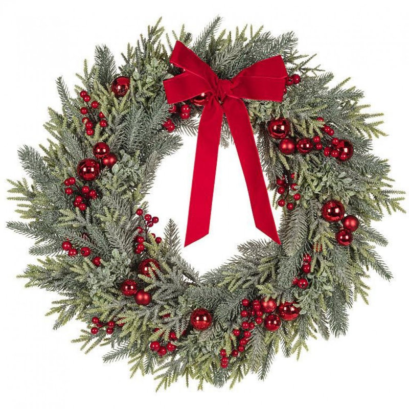 Large Glitter Pine & Berry Wreath