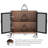 31.4" Rustic Brown Storage Sideboard with Mesh Doors, Home Wine Cabinet & Industrial Coffee Bar